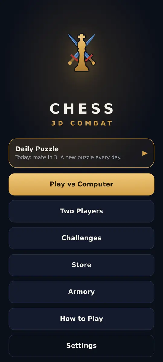 The main menu with the Daily Puzzle card and the game modes